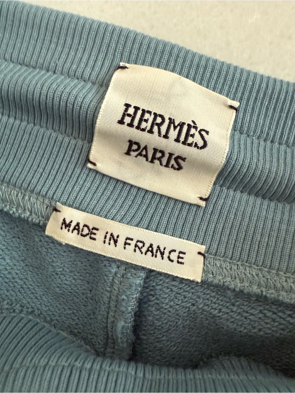 Hermes Blue Printed Cotton Drawstring Shorts - Picture 2 of 4